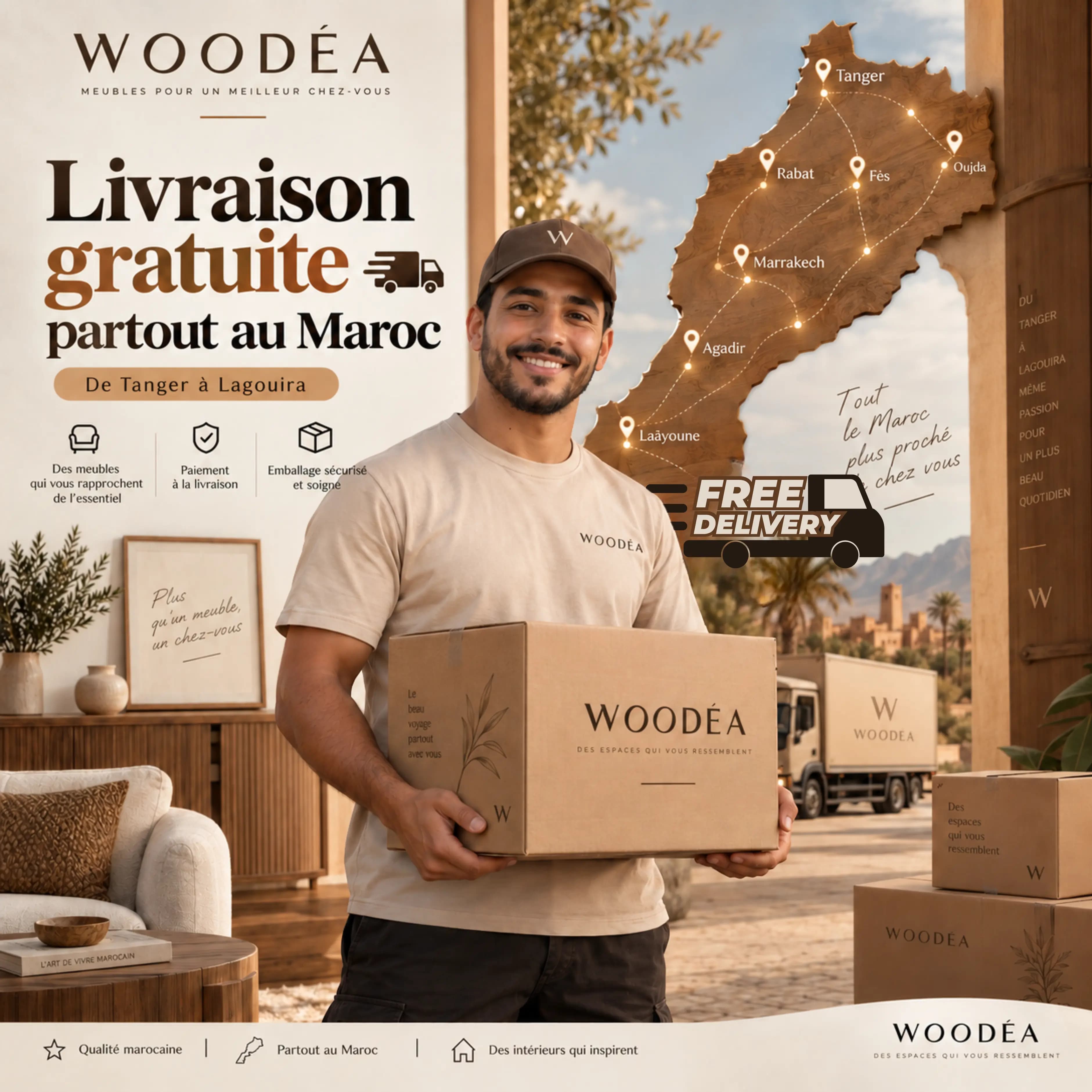 Livraison gratuite partout au Maroc — Woodéa